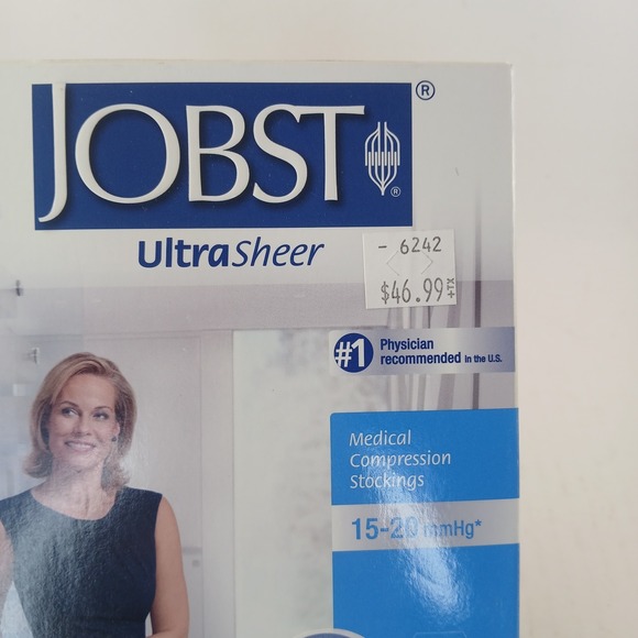 Jobst Ultrasheer Black Knee High Size L Full Calf Closed‎ Toe 15-20mmHg - Picture 2 of 9